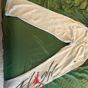 Jordan Light Gray Joggers with Iconic Logo